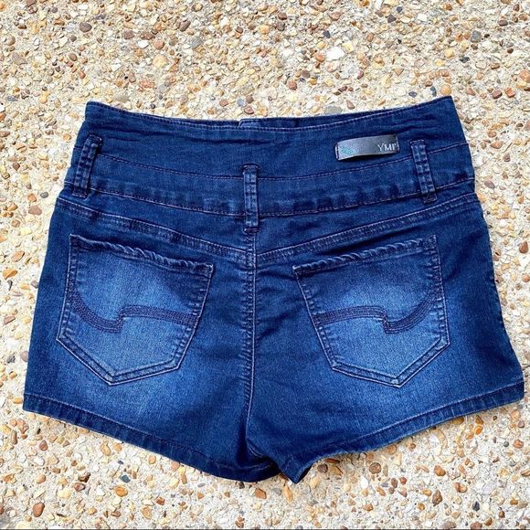 YMI High Rise Dark Wash Denim Jean Shorts 5 - Picture 10 of 10